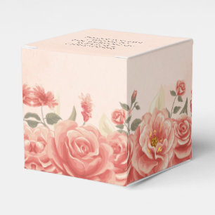 Romantic Coral Ro Garden Wedding Square Presentaskar