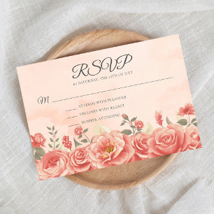 Romantic Coral Ro Peach Garden Wedding OSA Kort