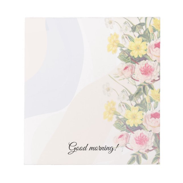 Romantic cottage flowers wallpaper anteckningsblock (Framsida)