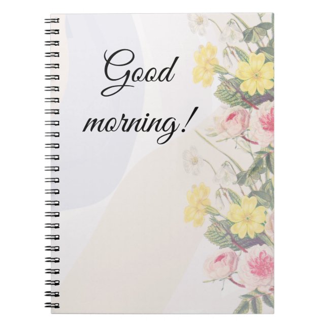 Romantic cottage flowers wallpaper anteckningsbok (Framsidan)
