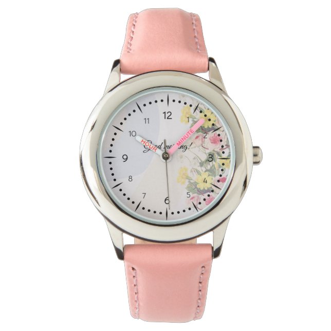 Romantic cottage flowers wallpaper armbandsur (Framsida)