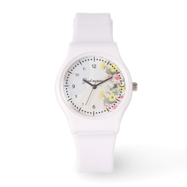 Romantic cottage flowers wallpaper armbandsur (Framsida)