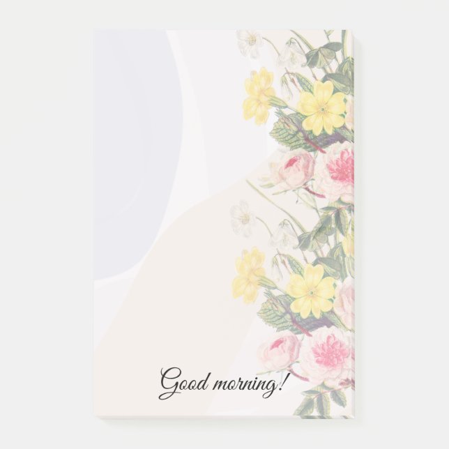 Romantic cottage flowers wallpaper post-it block (Framsida)