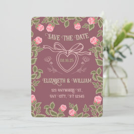 Romantic Cottagecore Ro - Vintage Heart Locket Spara Datumet