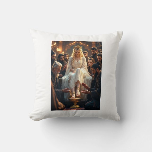 Romantic Couple Artwork Pillow – Hero Cherishing  Kudde (Framsida)