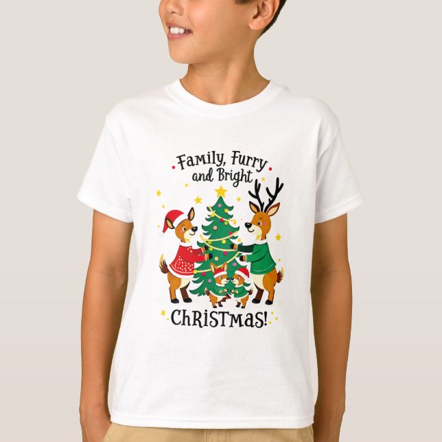 Romantic Couple Christmas Reindeer T-shirt (Framsida)