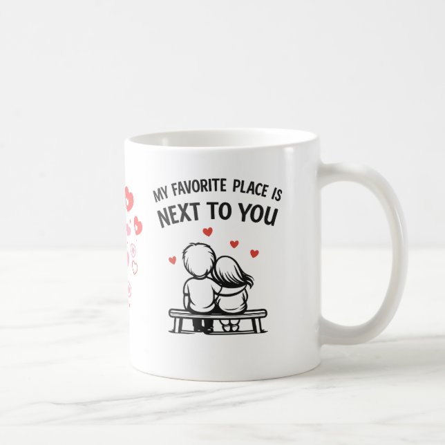 Romantic Couple Coffee Mug – Lovers Kaffemugg (Höger)