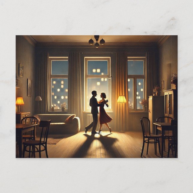 Romantic Couple Dancing hemma Vykort (Framsida)