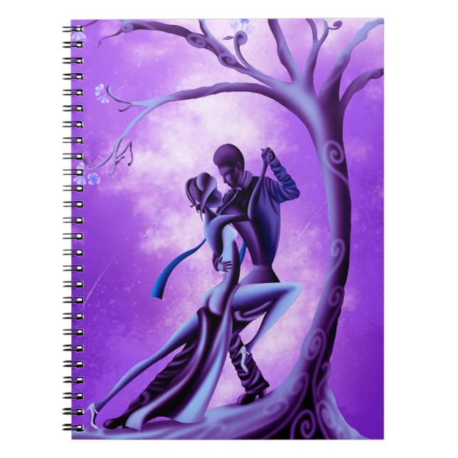 Romantic Couple Dancing Tango lila Anteckningsbok (Framsidan)