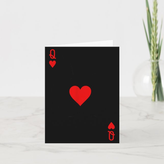 Romantic Couple Kiss Queen Of Hearts Ker Playing C Kort (Framsida)
