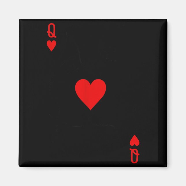 Romantic Couple Kiss Queen Of Hearts Ker Playing C Magnet (Framsidan)