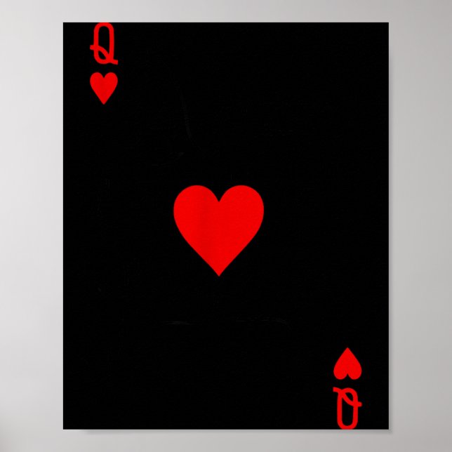 Romantic Couple Kiss Queen Of Hearts Ker Playing C Poster (Framsidan)