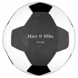 Romantic Couple Name Date Wedding Soccer Ball