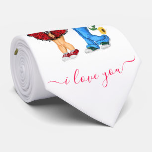 Romantic Couple Neck Tie - jag Kärlek You Slips