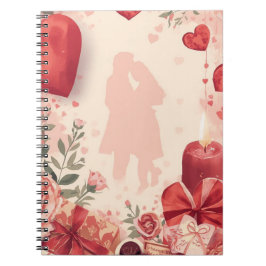 Romantic Couple Notebook Valentine Gift with Ros Anteckningsbok