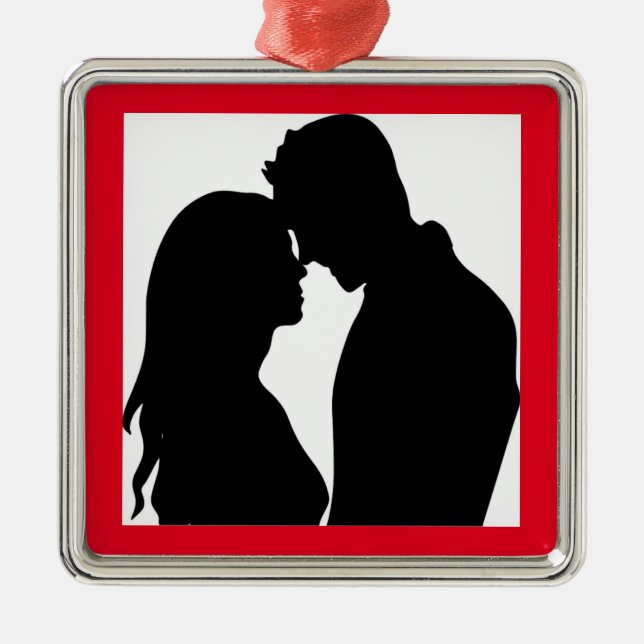 ROMANTIC COUPLE SILHOUETTE JULGRANSPRYDNAD METALL (Framsidan)