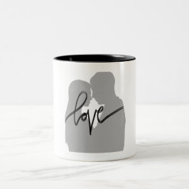Romantic Couple Silhouette Love Quote Two-Tone Cof Två-Tonad Mugg