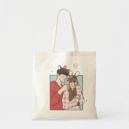 Romantic Couple Tote Bag Elegant Kärlek Gift för h Tygkasse