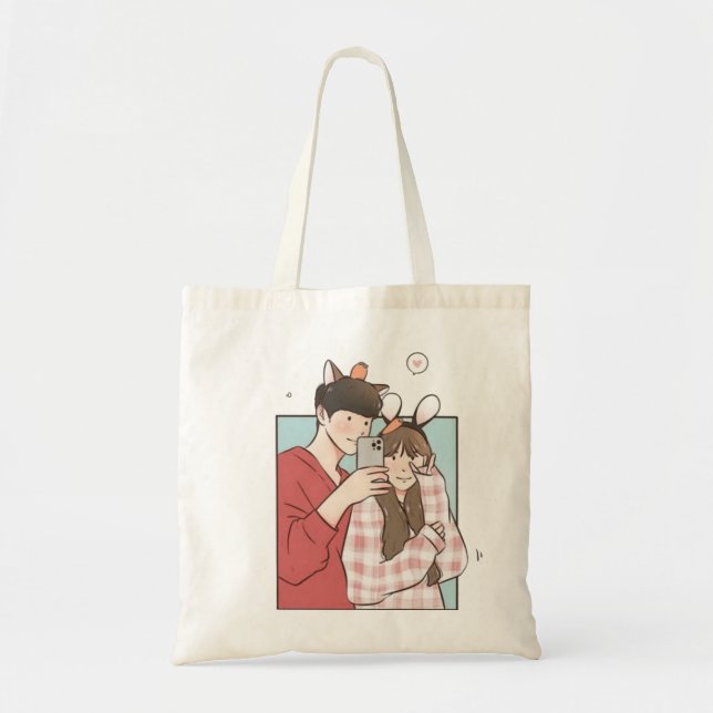 Romantic Couple Tote Bag Elegant Kärlek Gift för h Tygkasse (Framsidan)