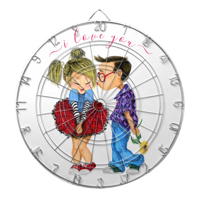 Romantic CoupleDart Board Gift - jag Kärlek You Darttavla (Framsidan)