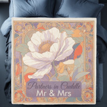 Romantic Couples Duvet Cover Mr & Mrs Art Nouveau