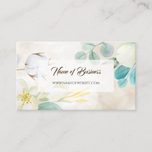 Romantic Cream Blommigt Elegant Webbplats Boutique Visitkort