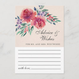Romantic Cream Ivory Watercolor Blommigt Bröllop Rådkort