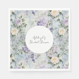 Romantic Cream lila blommor Möhippa Pappersservett