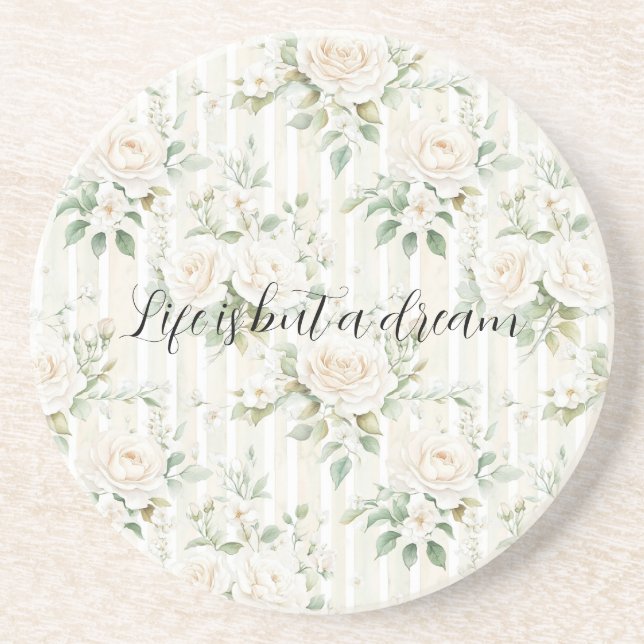 Romantic Cream Roses Floral   Underlägg (Framsidan)