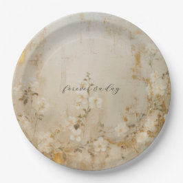 Romantic Cream White Guld Blommigt Bröllop