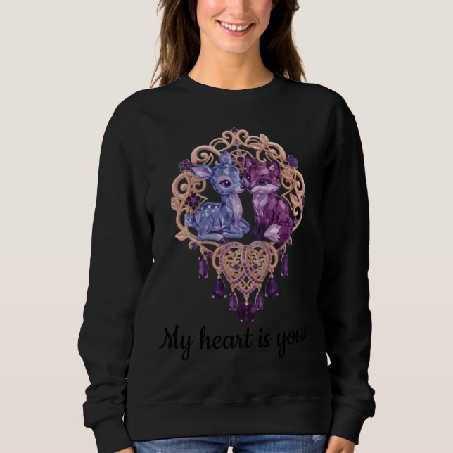 Romantic Crystal Animals Custom Couple T Shirt (Framsida)