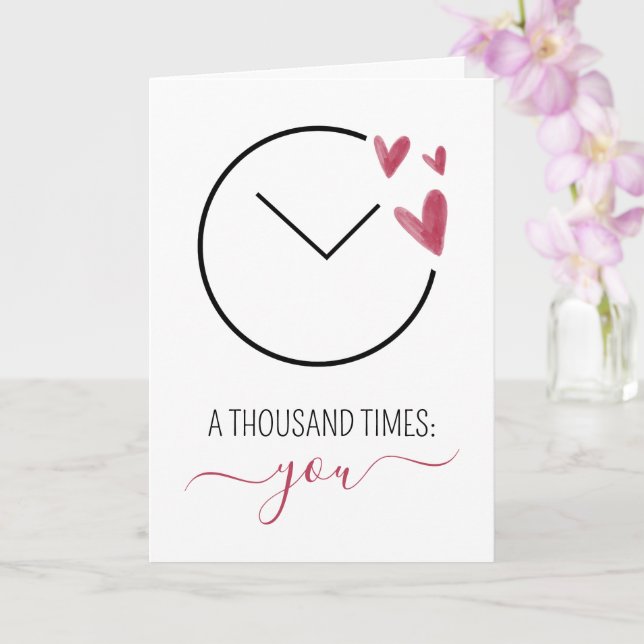 Romantic Cute A Thousand Times You Anniversary Kort (Orkide)