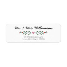 Romantic Cute Bröllop Returetiketter