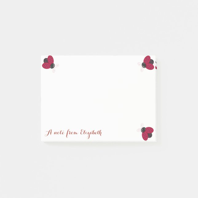 Romantic Cute Loely Snyggt,Ladybugs Post-it Block (Framsida)