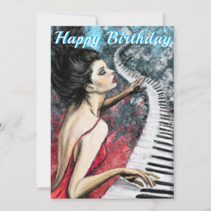 Romantic Dam Piano Music Birthday Card Kort