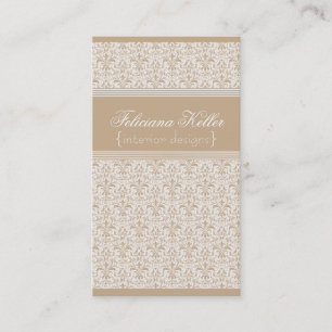 Romantic Damask-Affärskortet, latte Visitkort