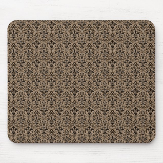 Romantic Damask Mousepad, Chocolate Musmatta (Framsidan)