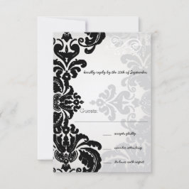 Romantic Damask Shadows Damask Wedding OSA Kort