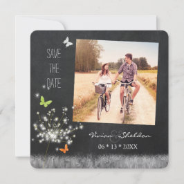 Romantic Dandelion Photo Bröllop spara datum Datumet