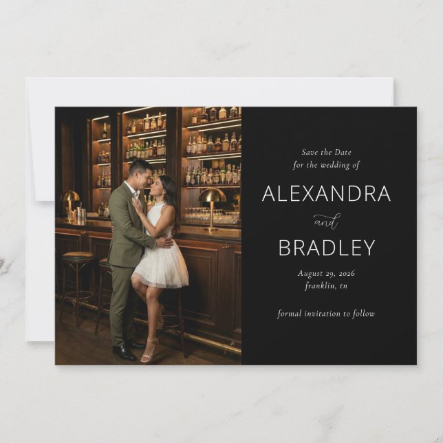 Romantic Dark Elegant Photo Spara Datumet (Framsida)