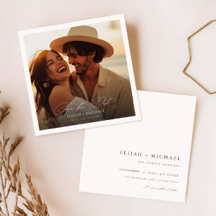 Romantic Desert Boho Photo Bröllop Spara Datumet