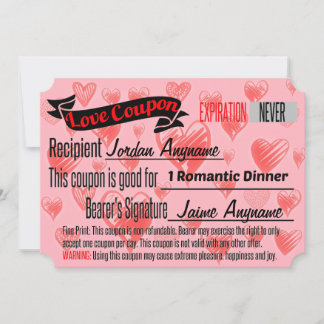 Romantic Dinner Kärlek Coupon
