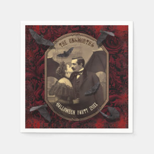 Romantic Dracula Vampire Kiss Halloween fest Pappersservett