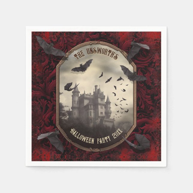 Romantic Dracula's Vampire Castle Halloween fest Pappersservett (Framsidan)