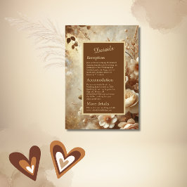 Romantic Dreamy Blommigt Bröllop & monogram Tilläggskort