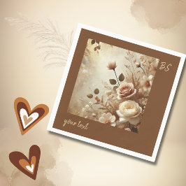 Romantic Dreamy Blommigt Bröllop Pappersservett