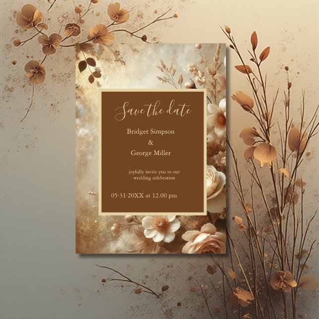 Romantic Dreamy Blommigt bröllop spara datum Inbjudningar (Skapare uppladdad)