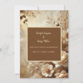 Romantic Dreamy ivory Blommigt Bröllop Inbjudningar