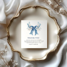 Romantic Dusty Blue Bow & Roses Wedding Tack Kort