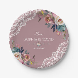 Romantic Dusty Blue Dusty Ro Flowers Bröllop